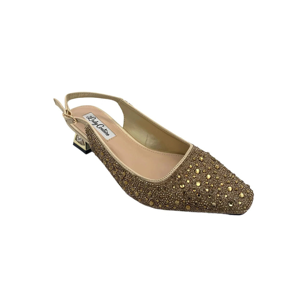 Lady Couture of NY Women's Ronda Slingback Kitten Heel Gold - Medium